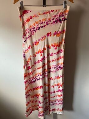 Culture EcoVero Viscose Abstract Watercolor Slip Maxi Skirt Large